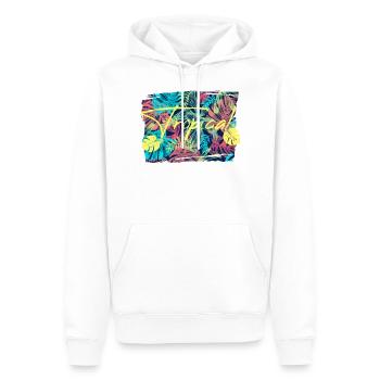 Tropische Blätter - Männer Premium Bio Hoodie - Weiß - Vorne - Nico (187cm)