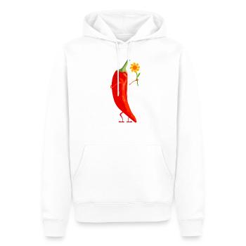 Mme Chili - Sweat à capuche Premium bio Homme - blanc - Devant - Nico (187cm)