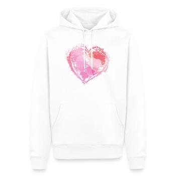Herz - Männer Premium Bio Hoodie - Weiß - Vorne - Nico (187cm)