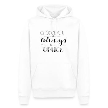 Chocolate is always an option - Men’s Premium Organic Hoodie - white - Front - Nico (187cm)