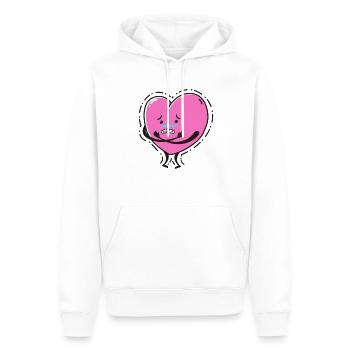 Un coeur triste - Sweat à capuche Premium bio Homme - blanc - Devant - Nico (187cm)