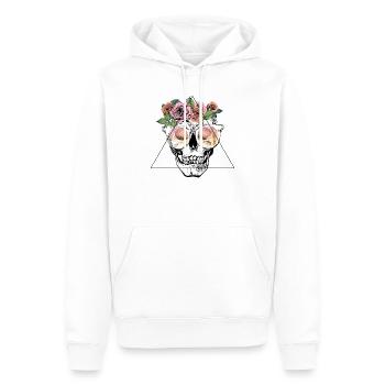crâne qui rit - Sweat à capuche Premium bio Homme - blanc - Devant - Nico (187cm)