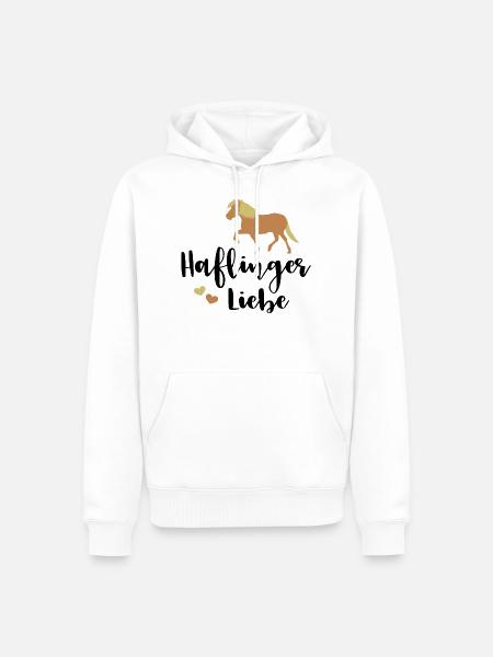 Haflinger aime Haflinger - Sweat à capuche Premium bio Homme - blanc