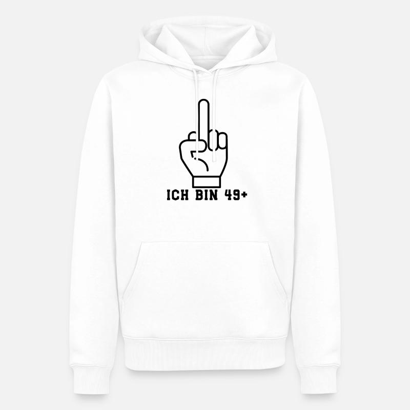 J'ai 49 ans et plus, pas des doigts à cinq doigts - Sweat à capuche Premium bio Homme - blanc