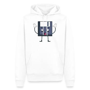 Diskette 3.5 Süß Gesicht Nerd Technik Geschenk - Männer Premium Bio Hoodie - Weiß - Vorne - Nico (187cm)