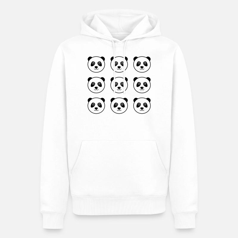 Visage de panda - Sweat à capuche Premium bio Homme - blanc