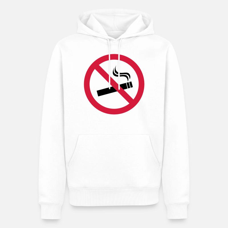 interdiction de fumer - Sweat à capuche Premium bio Homme - blanc