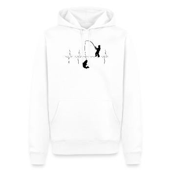 Heartbeat Angler 3 noir - Sweat à capuche Premium bio Homme - blanc - Devant - Nico (187cm)