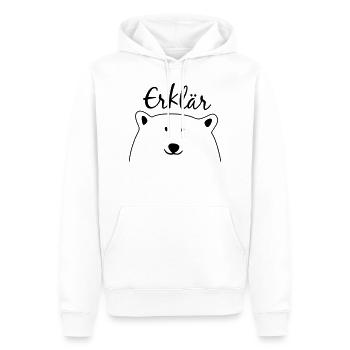 Eisbär, der alles erklären kann - Männer Premium Bio Hoodie - Weiß - Vorne - Nico (187cm)