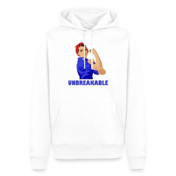 Unbreakable Strong Women Girl Power Feminism - Men’s Premium Organic Hoodie - white - Front - Nico (187cm)