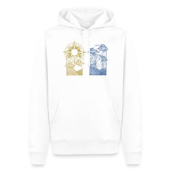 Soleil Lune Environnement Défenseur de la nature Nature - Sweat à capuche Premium bio Homme - blanc - Devant - Nico (187cm)