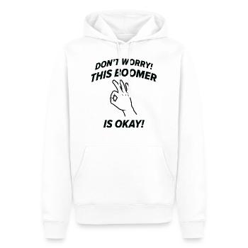 This Boomer Is Okay - Men’s Premium Organic Hoodie - white - Front - Nico (187cm)