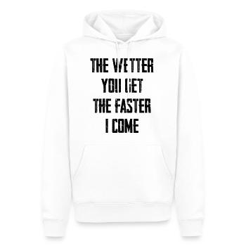 The Wetter You Get, The Faster I Come 2 - Männer Premium Bio Hoodie - Weiß - Vorne - Nico (187cm)