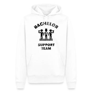 Bachelor Support Team (JGA Polterabend Vintage B) - Männer Premium Bio Hoodie - Weiß - Vorne - Nico (187cm)