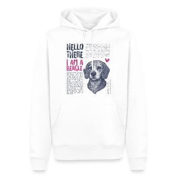 Beagle – Curious, loyal & always on the move - Men’s Premium Organic Hoodie - white - Front - Nico (187cm)