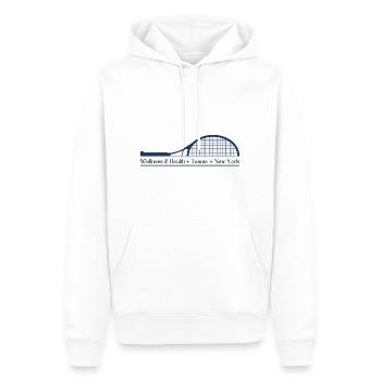 Le tennis, c’est la vie - New York - Grand Chelem - Bien-être - Sweat à capuche Premium bio Homme - blanc - Devant - Nico (187cm)