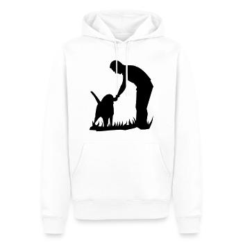 Les meilleurs amis - chien et propriétaire silouette - Sweat à capuche Premium bio Homme - blanc - Devant - Nico (187cm)