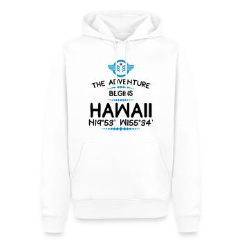 Hawaï - Sweat à capuche Premium bio Homme - blanc - Devant - Nico (187cm)