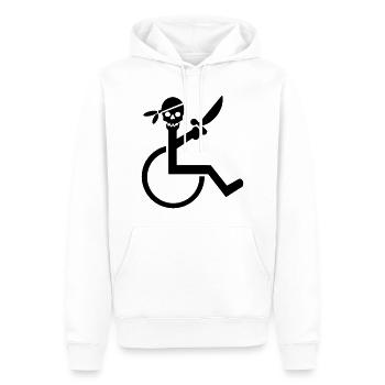Fauteuil roulant Pirate pour les rouleaux durs. Chemise humoristique * - Sweat à capuche Premium bio Homme - blanc - Devant - Nico (187cm)