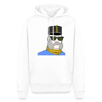 L’empereur François-Joseph avec chapeau et lunettes - Sweat à capuche Premium bio Homme - blanc - Devant - Nico (187cm)