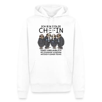 Stolze Chefin unglaublich fleißiges Team Faultiere - Männer Premium Bio Hoodie - Weiß - Vorne - Nico (187cm)