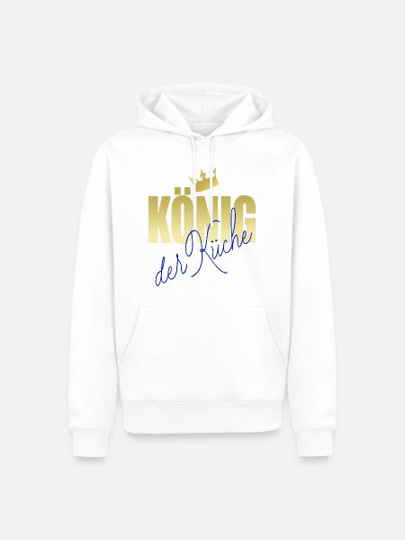 König der Küche - Männer Premium Bio Hoodie - Weiß