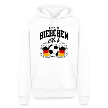 Lecker Bierchen Club Fußball Deutschland - Männer Premium Bio Hoodie - Weiß - Vorne - Nico (187cm)