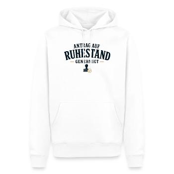Antrag auf Ruhestand genehmigt - Männer Premium Bio Hoodie - Weiß - Vorne - Nico (187cm)