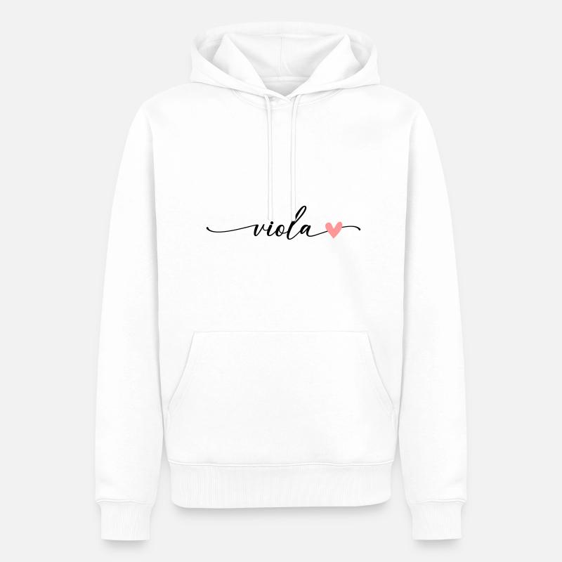 Viola Nom Prénom Calligraphie Script - Sweat à capuche Premium bio Homme - blanc