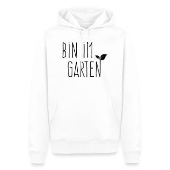 bin im Garten - Männer Premium Bio Hoodie - Weiß - Vorne - Nico (187cm)