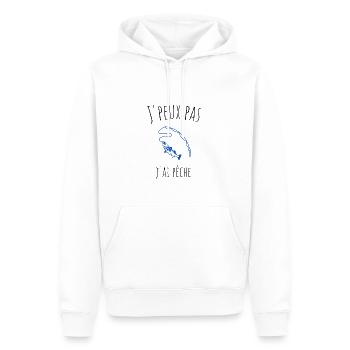 J'Peux Pas J'ai Pêche - Évasion et Détente - Sweat à capuche Premium bio Homme - blanc - Devant - Nico (187cm)