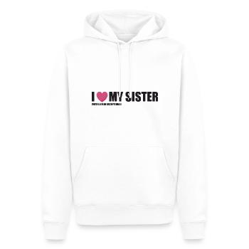 I love my sister-design sibling gift - Men’s Premium Organic Hoodie - white - Front - Nico (187cm)