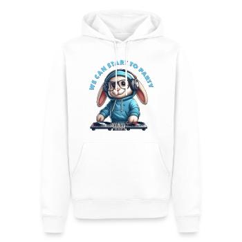 nous pouvons commencer à faire la fête - Sweat à capuche Premium bio Homme - blanc - Devant - Nico (187cm)