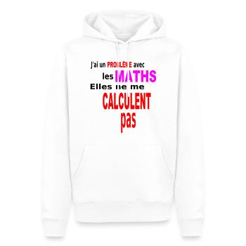 Mathe berechne mich nicht / Humor T-Shirt - Männer Premium Bio Hoodie - Weiß - Vorne - Nico (187cm)