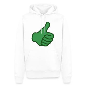 pouces vers le haut - Sweat à capuche Premium bio Homme - blanc - Devant - Nico (187cm)