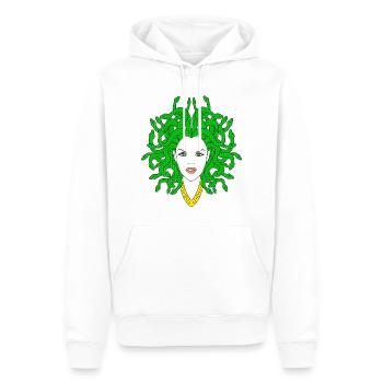 MEDUSA - Sweat à capuche Premium bio Homme - blanc - Devant - Nico (187cm)