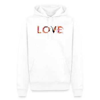 Love - Sweat à capuche Premium bio Homme - blanc - Devant - Nico (187cm)