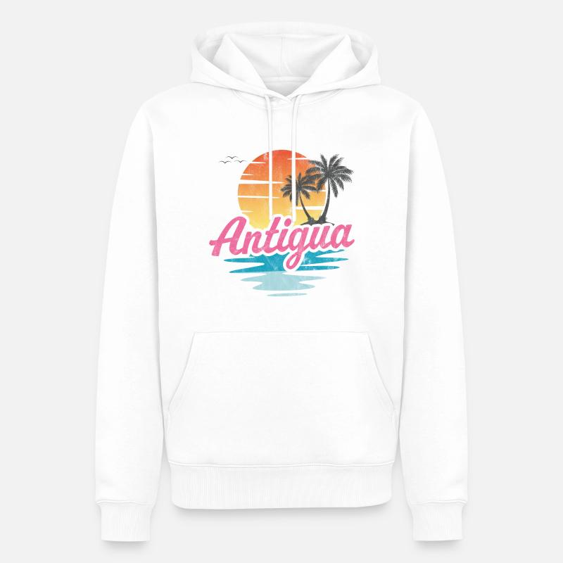 Antigua - Männer Premium Bio Hoodie - Weiß