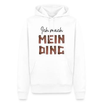 Statement-Shirt: Ich mach mein Ding - Männer Premium Bio Hoodie - Weiß - Vorne - Nico (187cm)