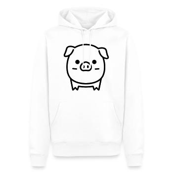 cochon - Sweat à capuche Premium bio Homme - blanc - Devant - Nico (187cm)