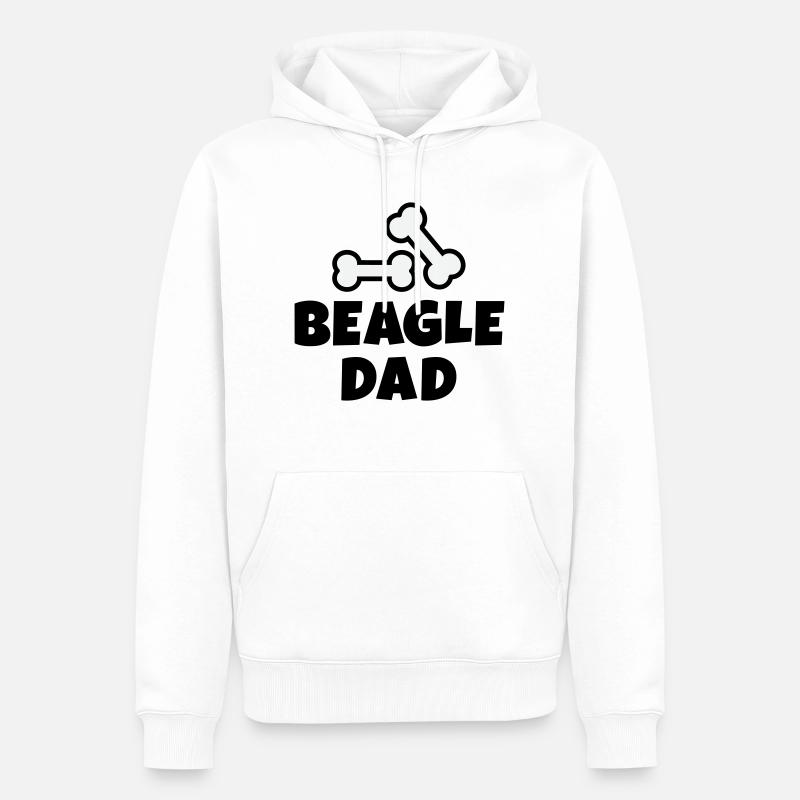Beagle Dad Knochen - Männer Premium Bio Hoodie - Weiß