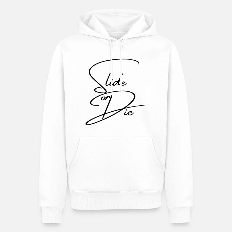 Slide ou D*e - Sweat à capuche Premium bio Homme - blanc