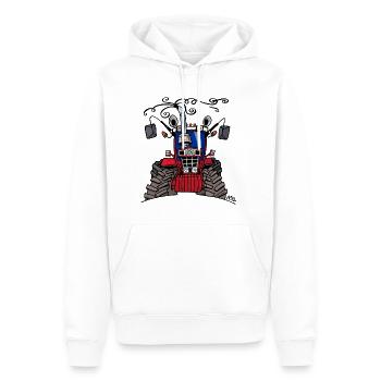 0242 IH1255XL - Sweat à capuche Premium bio Homme - blanc - Devant - Nico (187cm)
