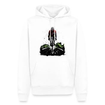 Vélo de route Cycliste de route - Sweat à capuche Premium bio Homme - blanc - Devant - Nico (187cm)