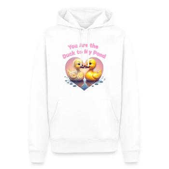 Cute Cartoon Ducks Form Heart Shape At Pond gift - Men’s Premium Organic Hoodie - white - Front - Nico (187cm)
