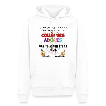 Collègues adorés. Meilleur collègue - Sweat à capuche Premium bio Homme - blanc - Devant - Nico (187cm)