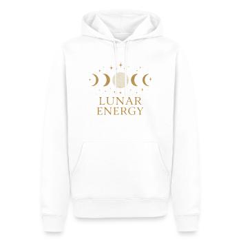 Lunar Energy Mondphasen - Männer Premium Bio Hoodie - Weiß - Vorne - Nico (187cm)