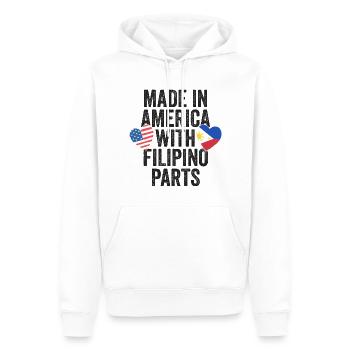 HERGESTELLT IN AMERIKA MIT PHILIPPINISCHEN TEILEN - Männer Premium Bio Hoodie - Weiß - Vorne - Nico (187cm)