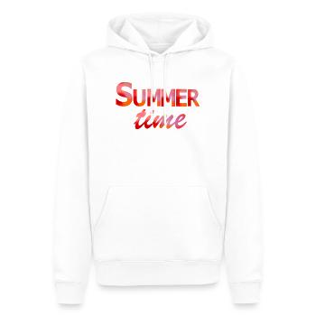 Sommerzeit - Männer Premium Bio Hoodie - Weiß - Vorne - Nico (187cm)