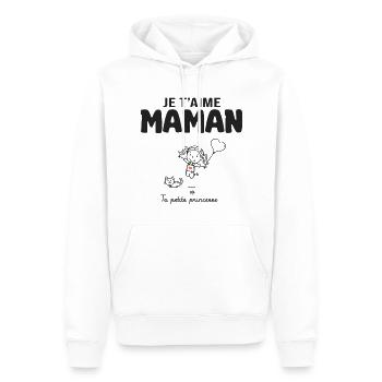 je t aime maman cadeau maman fille fête des mères - Sweat à capuche Premium bio Homme - blanc - Devant - Nico (187cm)